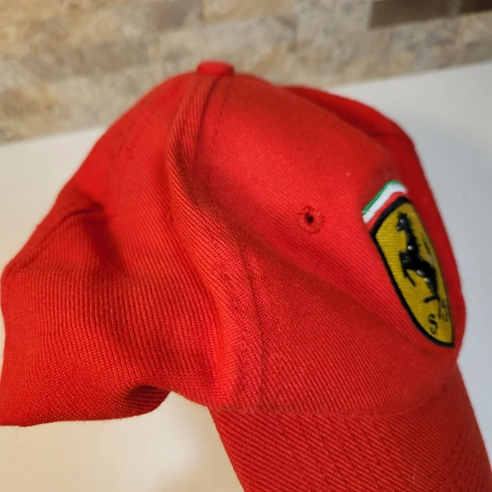 Ferrari Racing Baseball Cap Red Scuderia Shield Embroidered Adjustable Hat